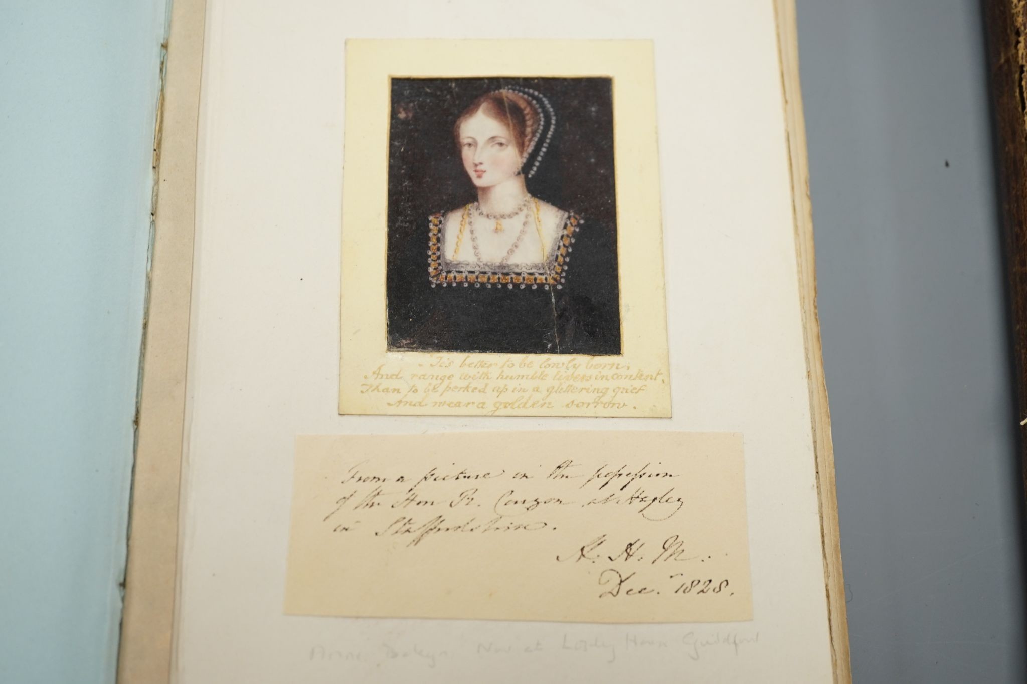 An album of 38 late 18th/early 19th century watercolour and pencil sketches by various hands, including two en grisaille, of Greek temples, by George Stanley Cary (1780-1822), others by Lady Mordaunt (1848-1906), John St